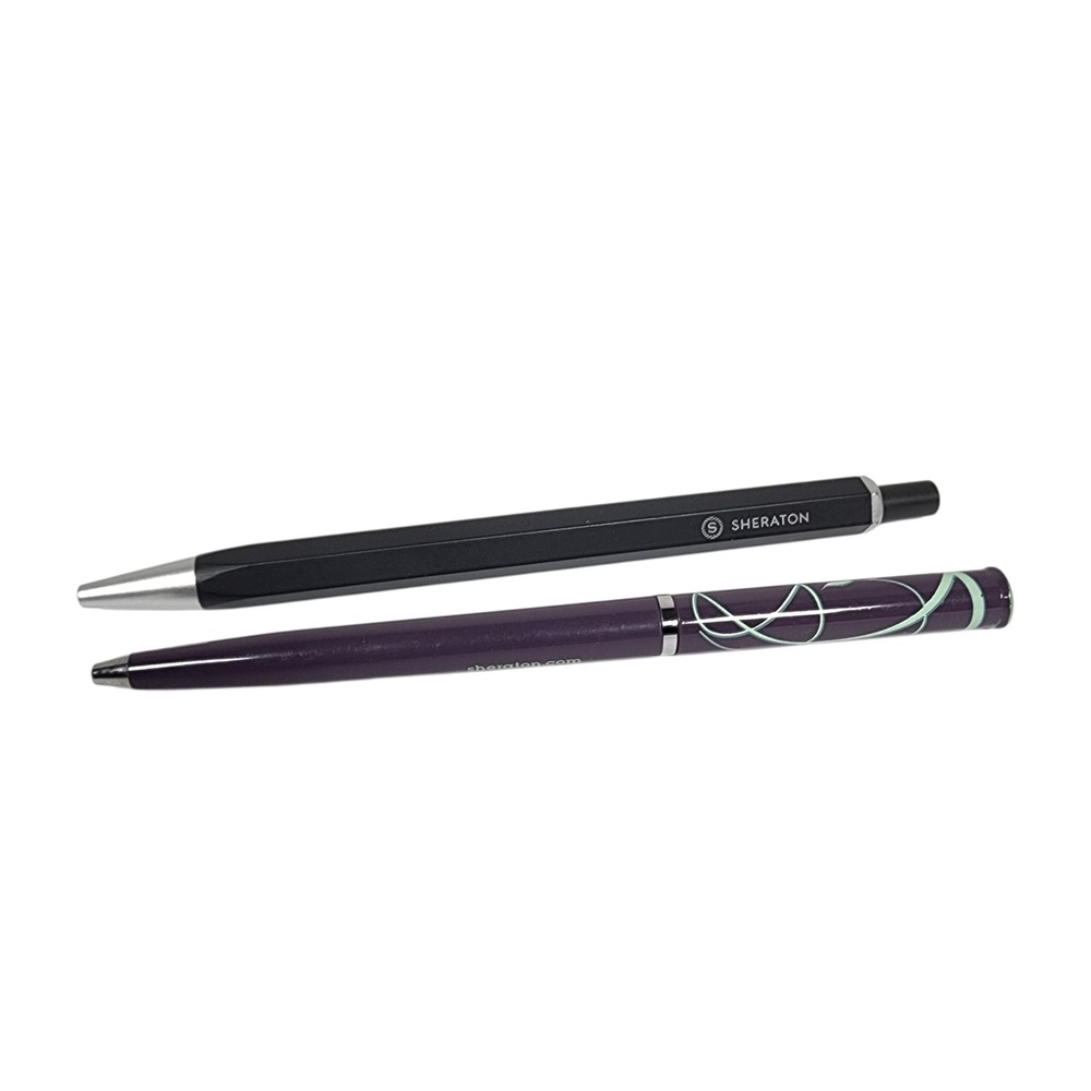 Sheraton‎ Pens Set Black Purple Logo Hotel Business Office Supplies